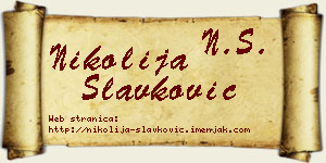 Nikolija Slavković vizit kartica